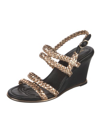 Chanel 2017 Interlocking CC Logo Slingback Sandals