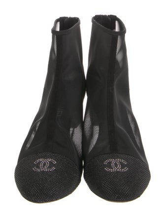 Chanel Interlocking CC Logo Mesh Boots