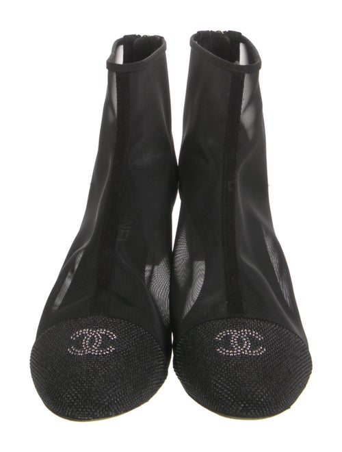 Chanel Interlocking CC Logo Mesh Boots