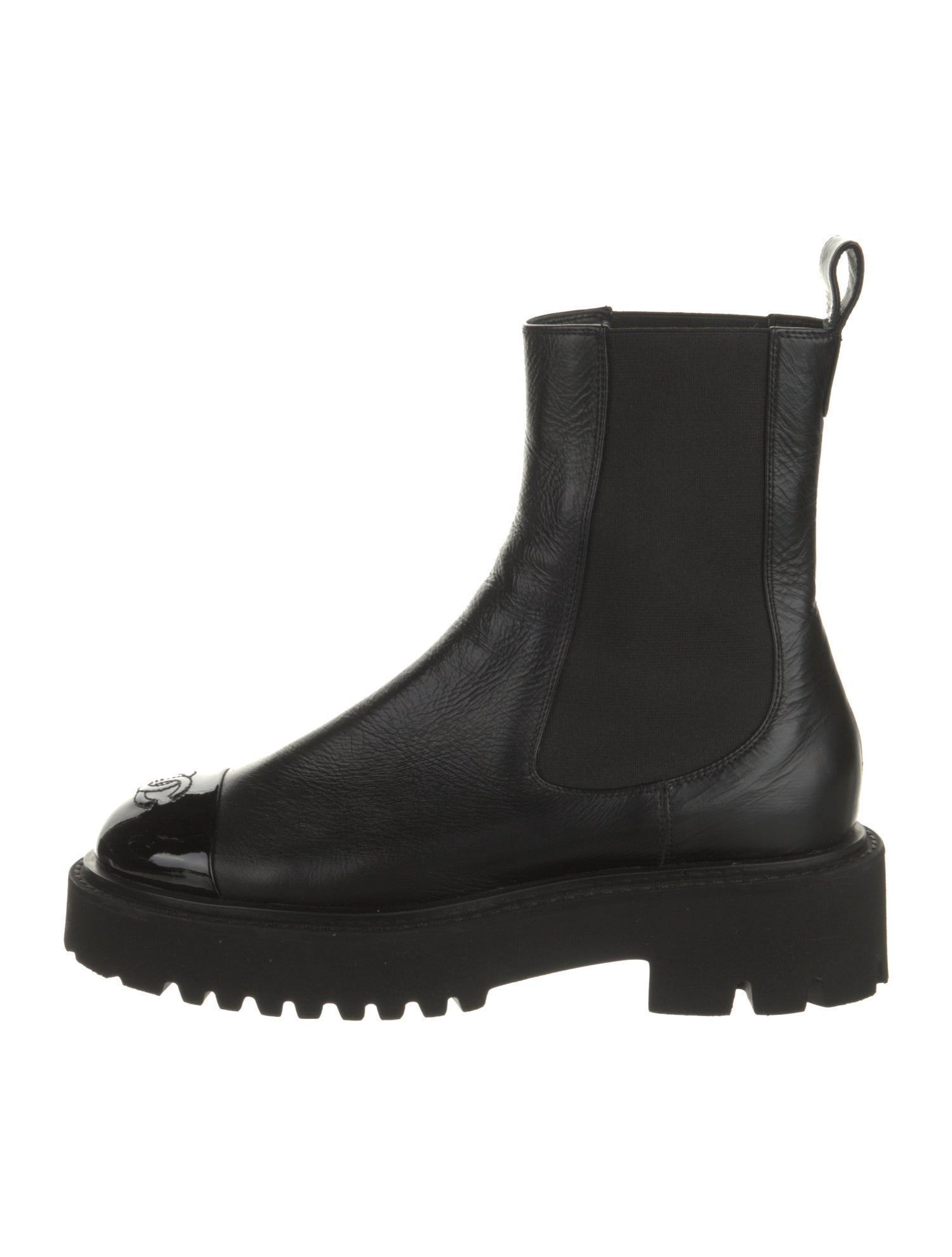 Chanel 2022 Interlocking CC Logo Chelsea Boots