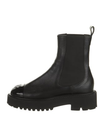Chanel 2022 Interlocking CC Logo Chelsea Boots
