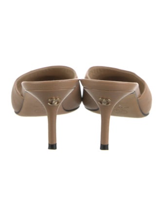 Chanel Interlocking CC Logo Leather Mules