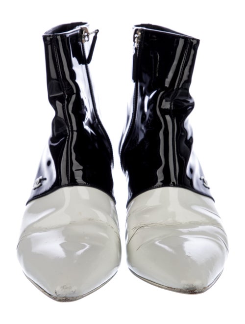 Chanel Interlocking CC Logo Patent Leather Boots