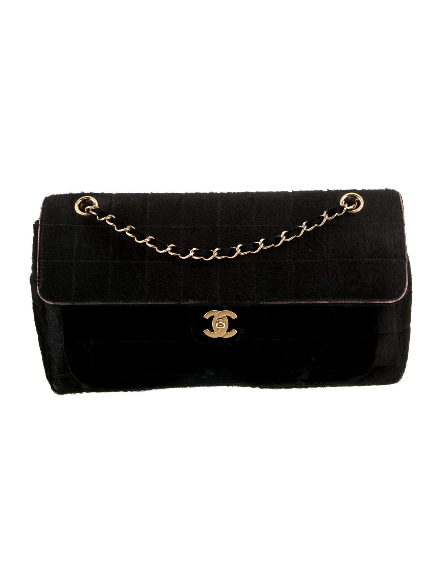 Chanel Ponyhair Square Quilt E/W Flap Bag