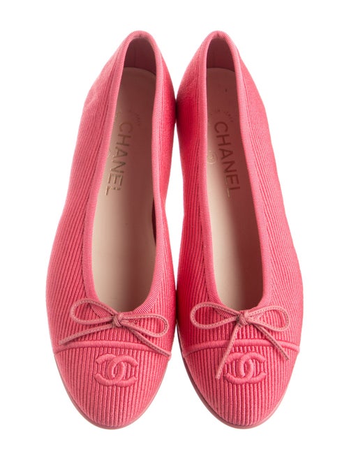 Chanel Interlocking CC Logo Bow Accents Ballet Flats
