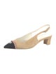 Chanel Interlocking CC Logo Suede Slingback Flats