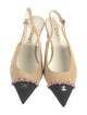 Chanel Interlocking CC Logo Suede Slingback Flats