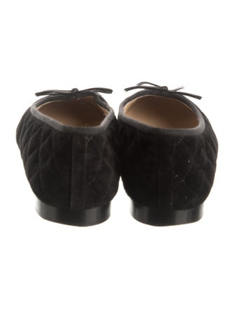 Chanel Interlocking CC Logo Suede Ballet Flats
