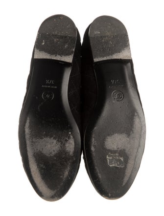 Chanel Interlocking CC Logo Suede Ballet Flats