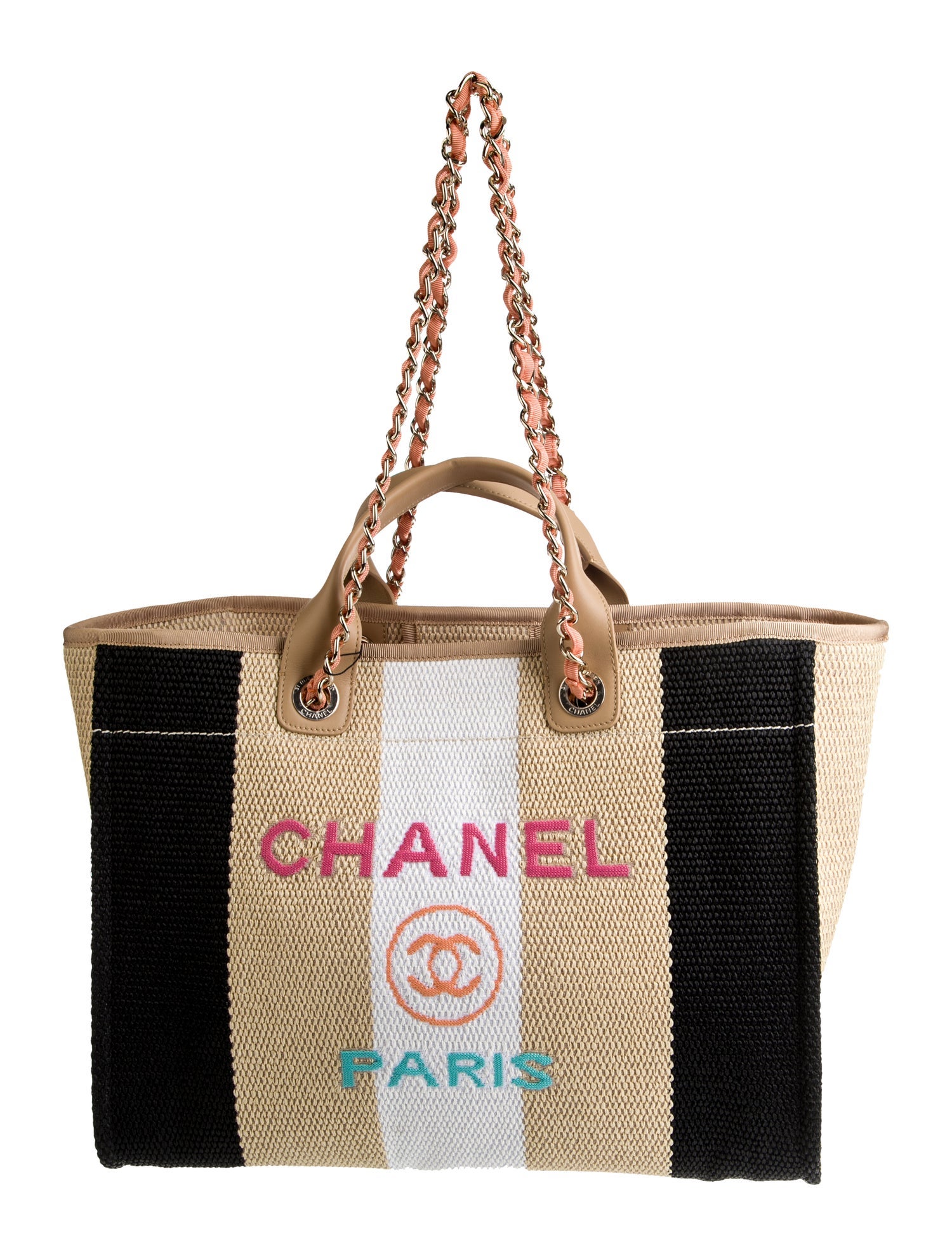 Chanel Medium Raffia Deauville Shopping Tote w/ Tags