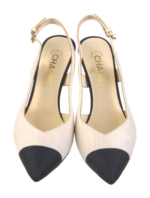 Chanel 2015 Interlocking CC Logo Slingback Pumps