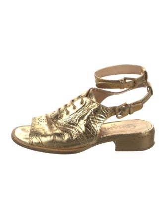 Chanel 2015 Interlocking CC Logo Gladiator Sandals