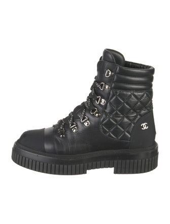 Chanel 2021 Interlocking CC Logo Combat Boots