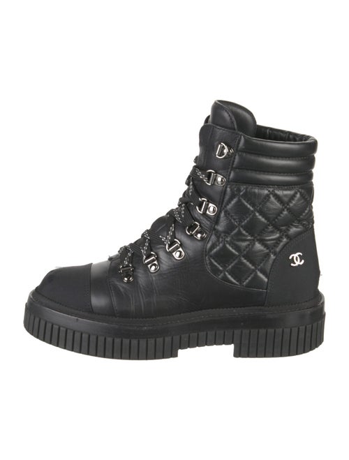 Chanel 2021 Interlocking CC Logo Combat Boots