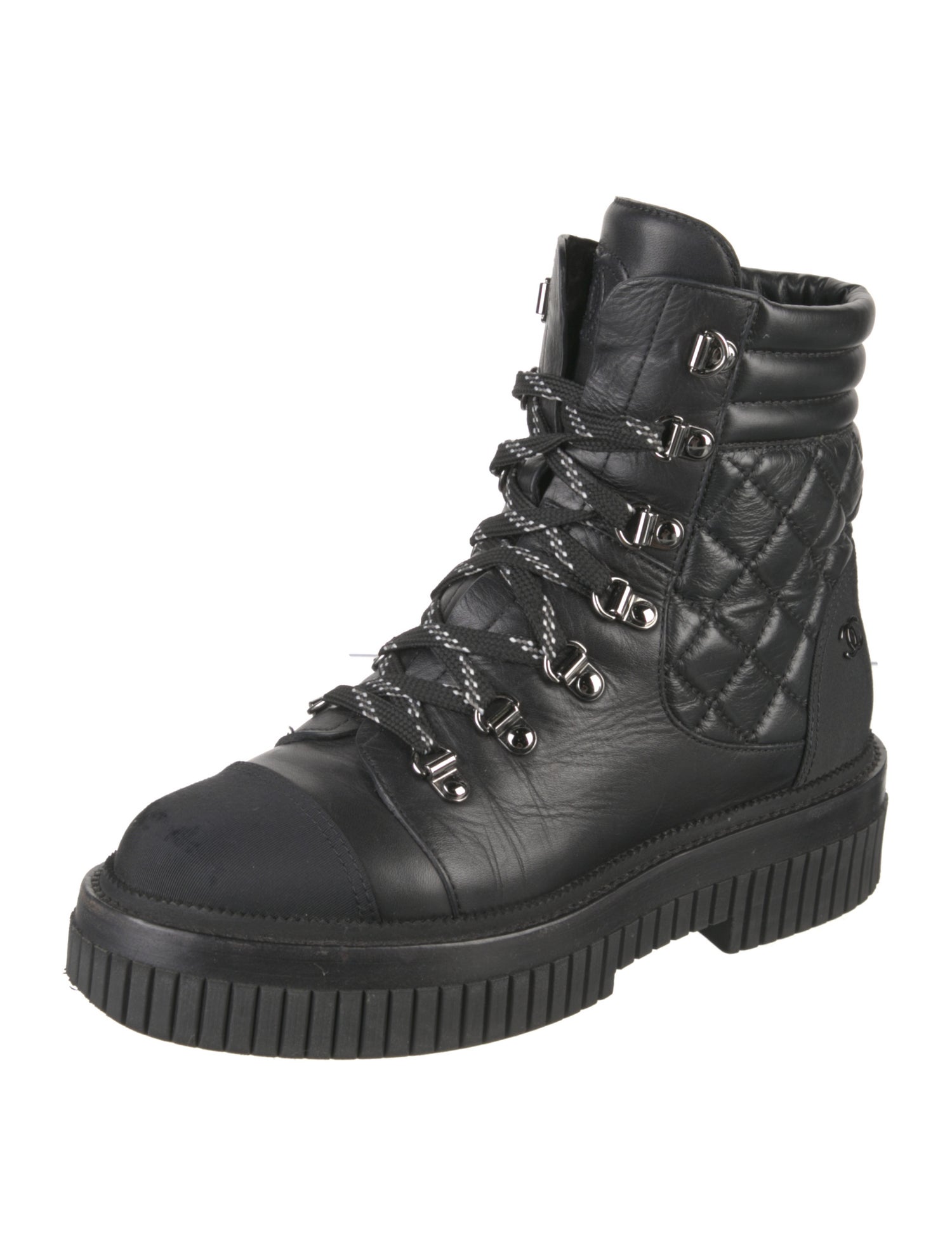 Chanel 2021 Interlocking CC Logo Combat Boots