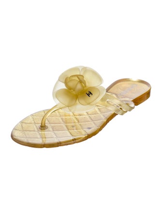 Chanel Interlocking CC Logo Rubber Slides