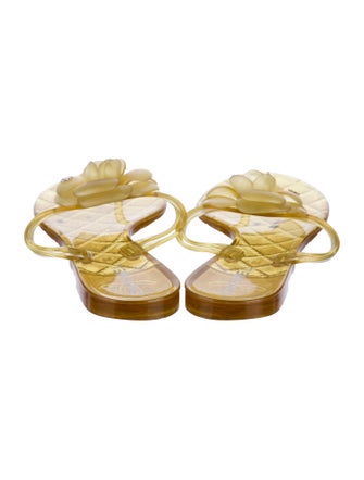 Chanel Interlocking CC Logo Rubber Slides