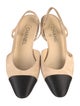 Chanel Interlocking CC Logo Suede Slingback Flats