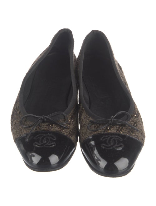 Chanel Interlocking CC Logo Tweed Ballet Flats