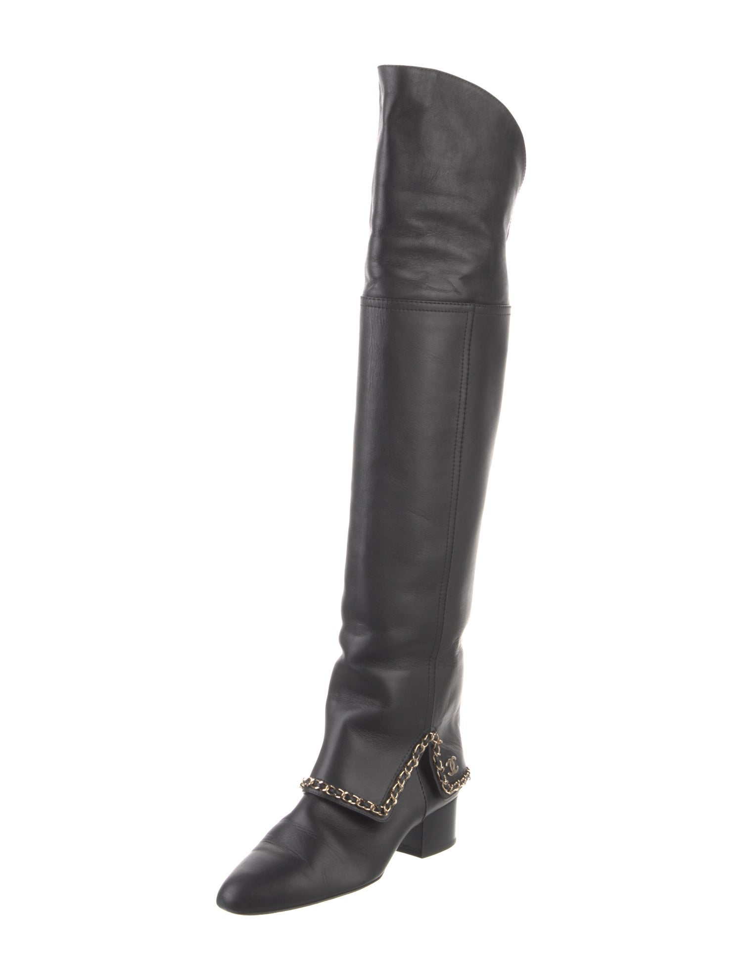 Chanel 2019 Interlocking CC Logo Riding Boots