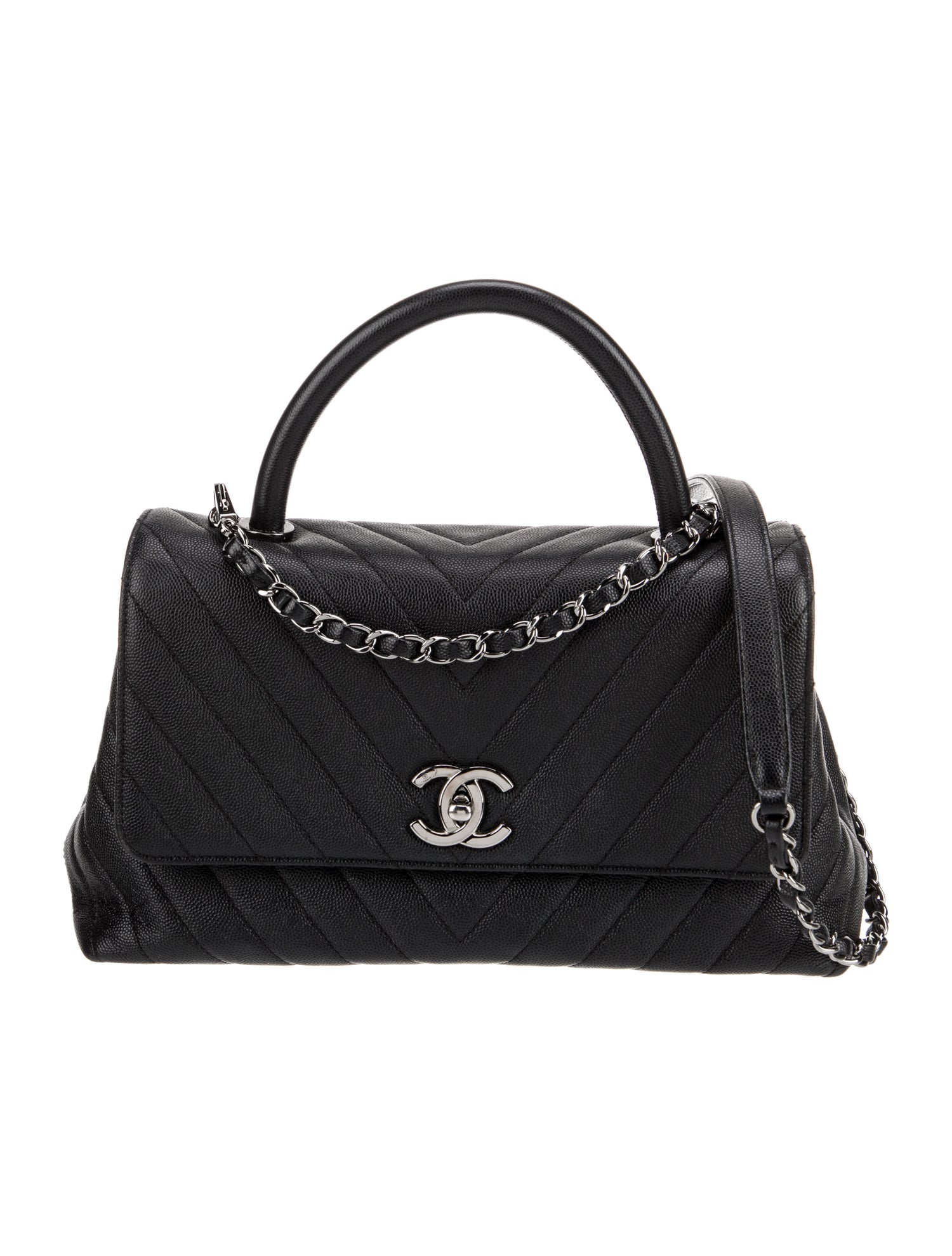 Chanel Small Chevron Coco Handle Bag
