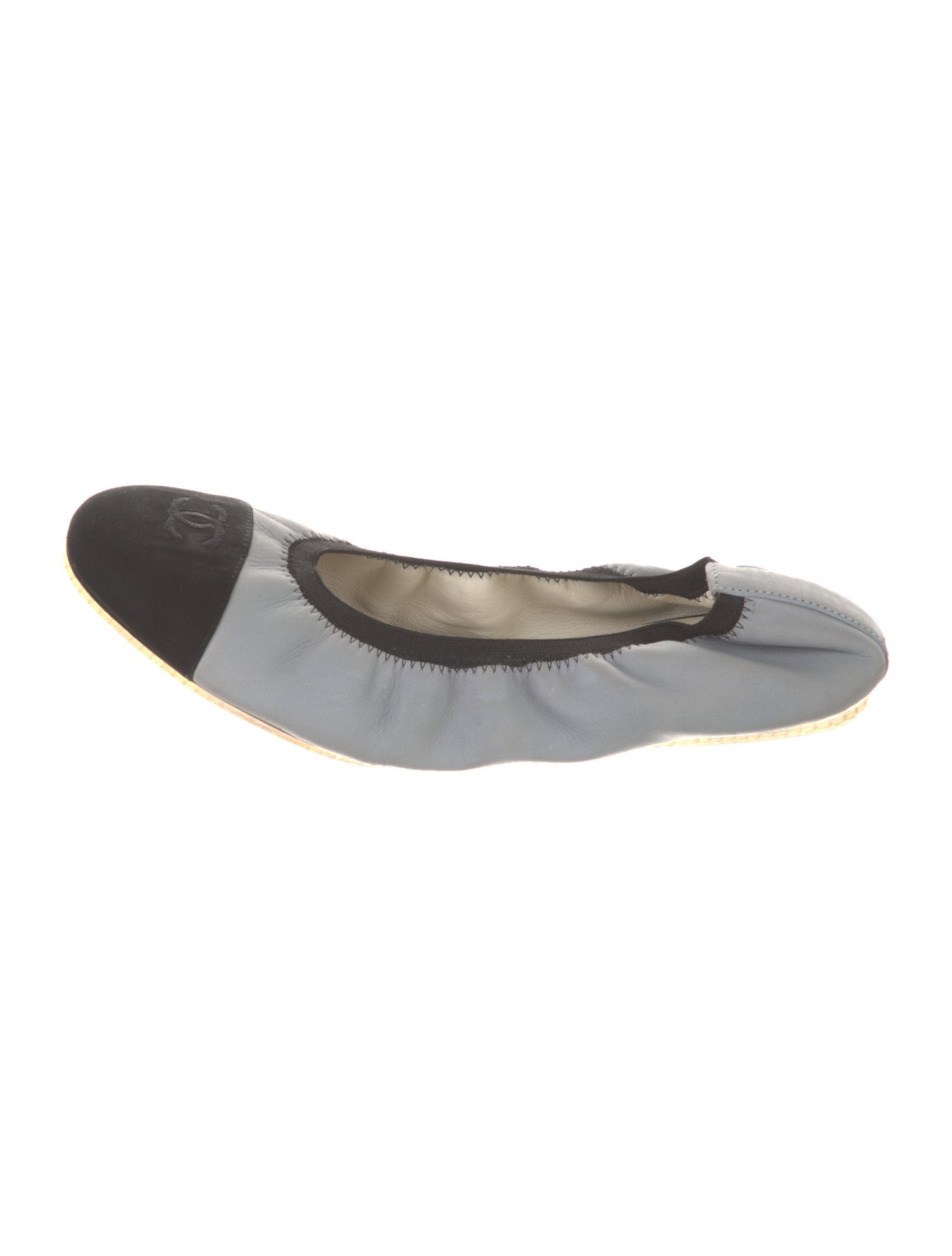 Chanel Interlocking CC Logo Leather Ballet Flats