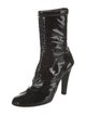 Chanel Interlocking CC Logo Patent Leather Lace-Up Boots