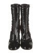 Chanel Interlocking CC Logo Patent Leather Lace-Up Boots
