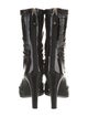Chanel Interlocking CC Logo Patent Leather Lace-Up Boots