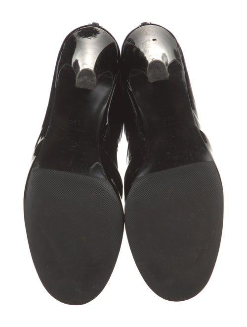 Chanel Interlocking CC Logo Patent Leather Lace-Up Boots