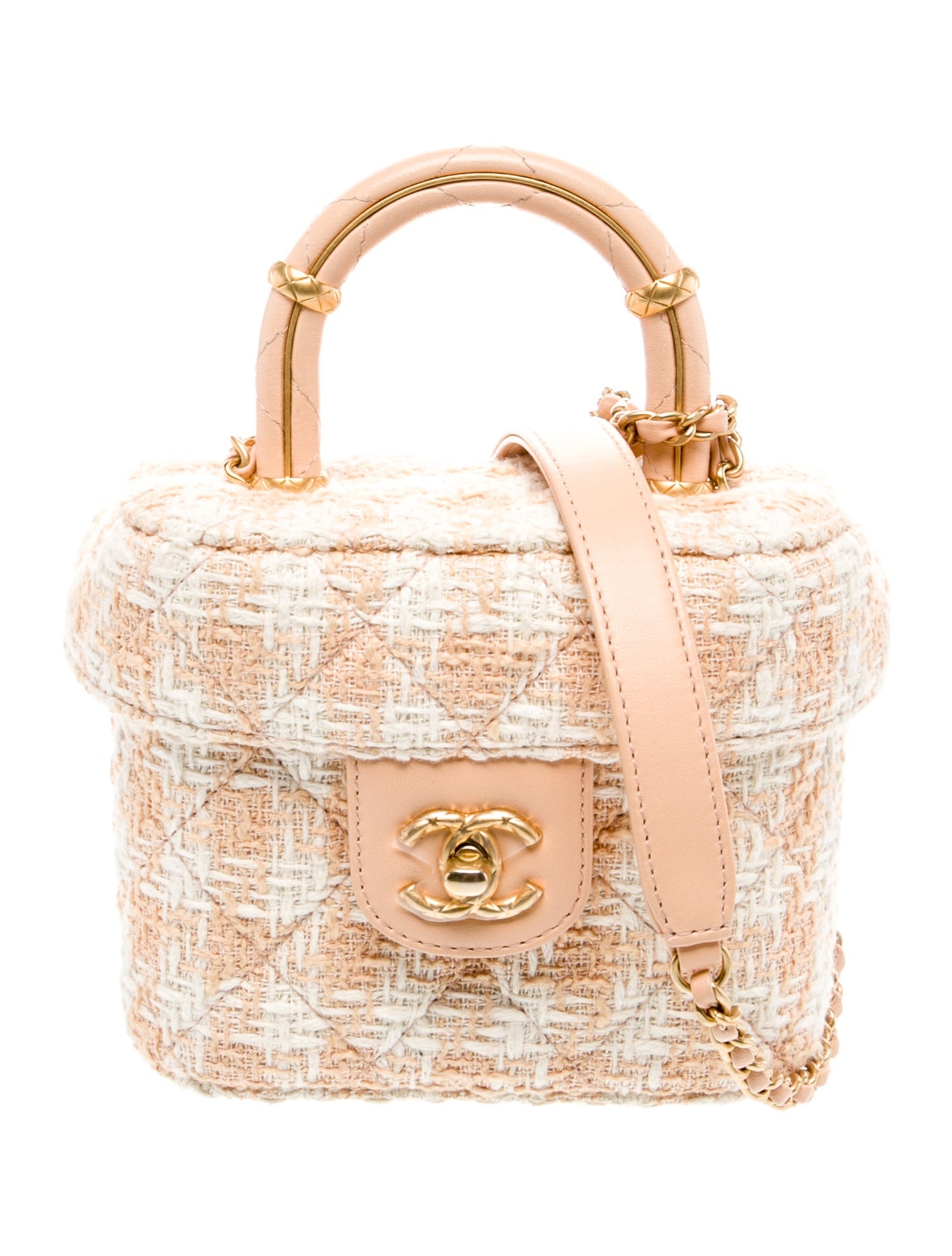 Chanel 2023 Tweed Handle Crush Vanity Case