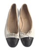 Chanel Interlocking CC Logo Leather Ballet Flats
