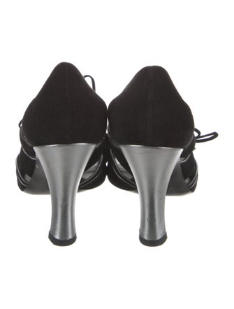 Chanel Interlocking CC Logo Suede Slingback Sandals