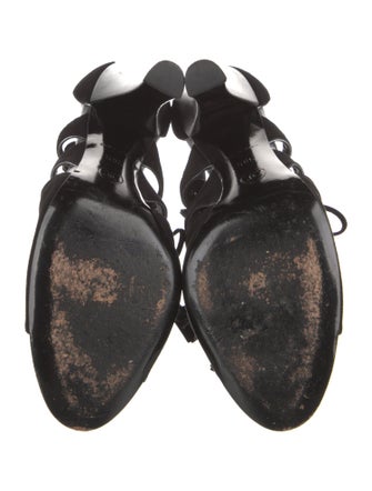 Chanel Interlocking CC Logo Suede Slingback Sandals