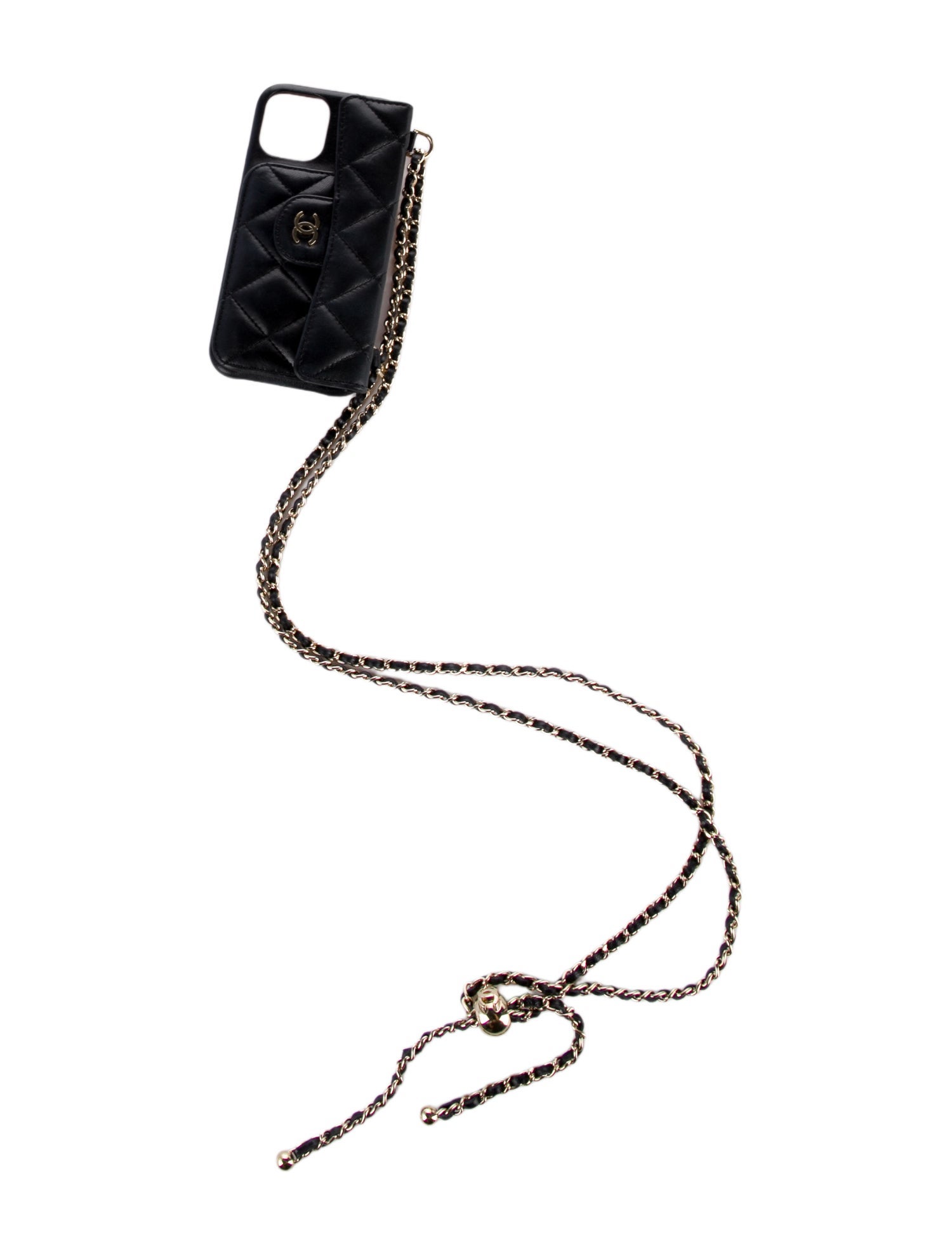 Chanel Pearl Crush iPhone 12 Case w/ Chain