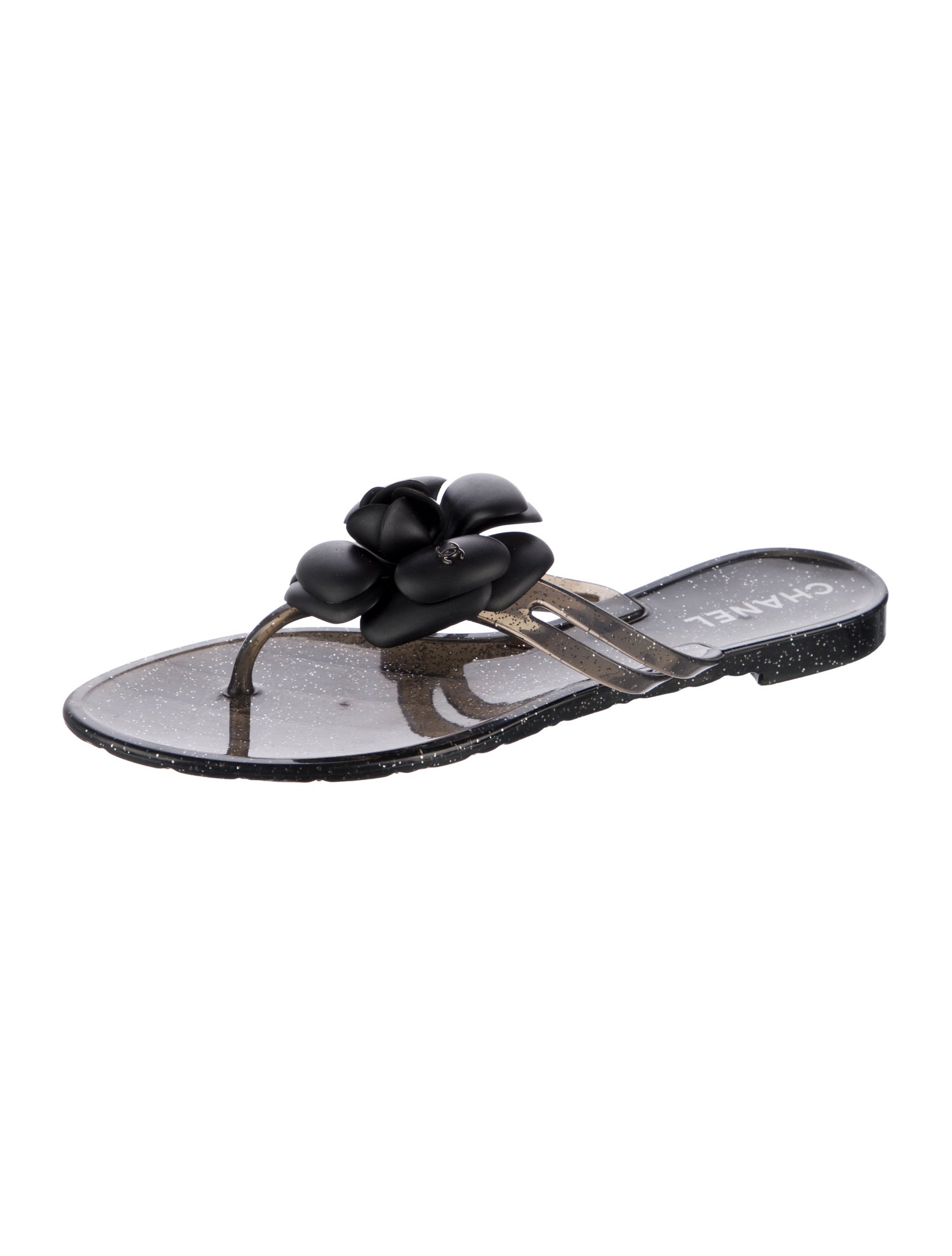 Chanel Jelly Interlocking CC Logo Slides