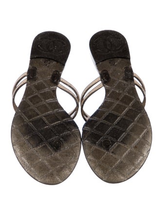 Chanel Jelly Interlocking CC Logo Slides