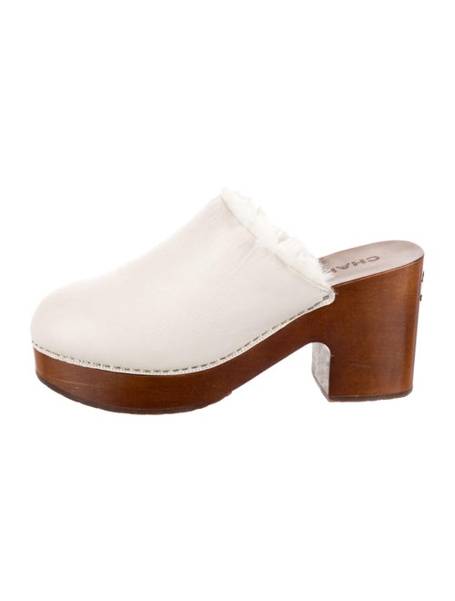 Chanel Interlocking CC Logo Leather Mules