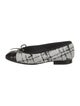 Chanel Interlocking CC Logo Tweed Flats
