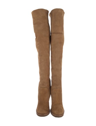 Chanel Interlocking CC Logo Shearling Boots