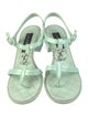 Chanel Interlocking CC Logo Patent Leather T-Strap Sandals