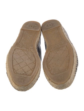 Chanel Interlocking CC Logo Lambskin Espadrilles