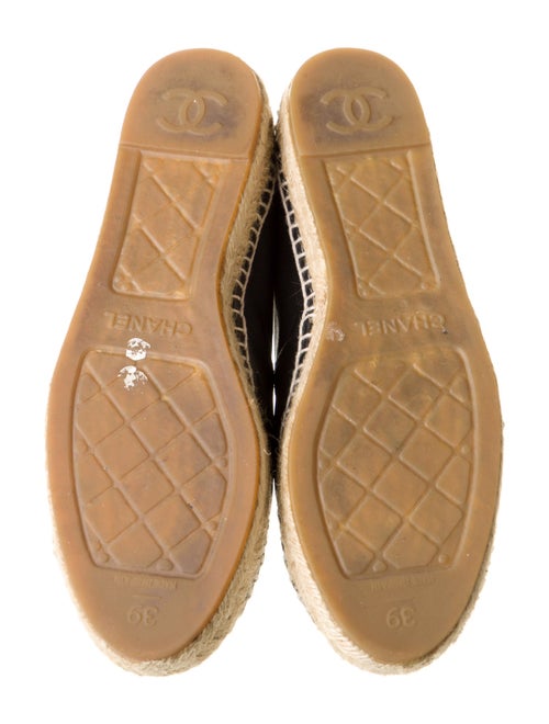Chanel Interlocking CC Logo Leather Espadrilles