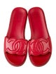 Chanel Interlocking CC Logo Patent Leather Slides