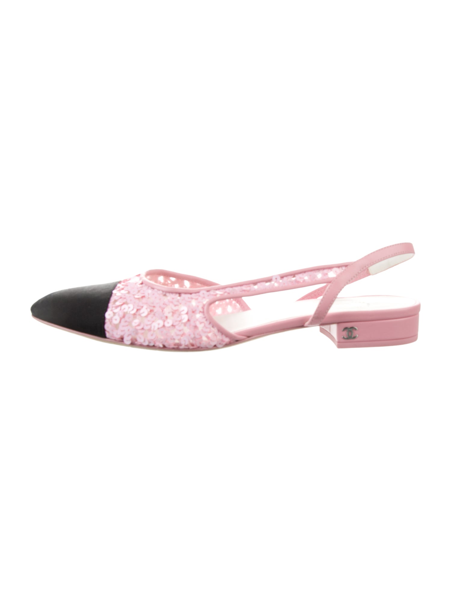 Chanel 2023 Interlocking CC Logo Slingback Flats