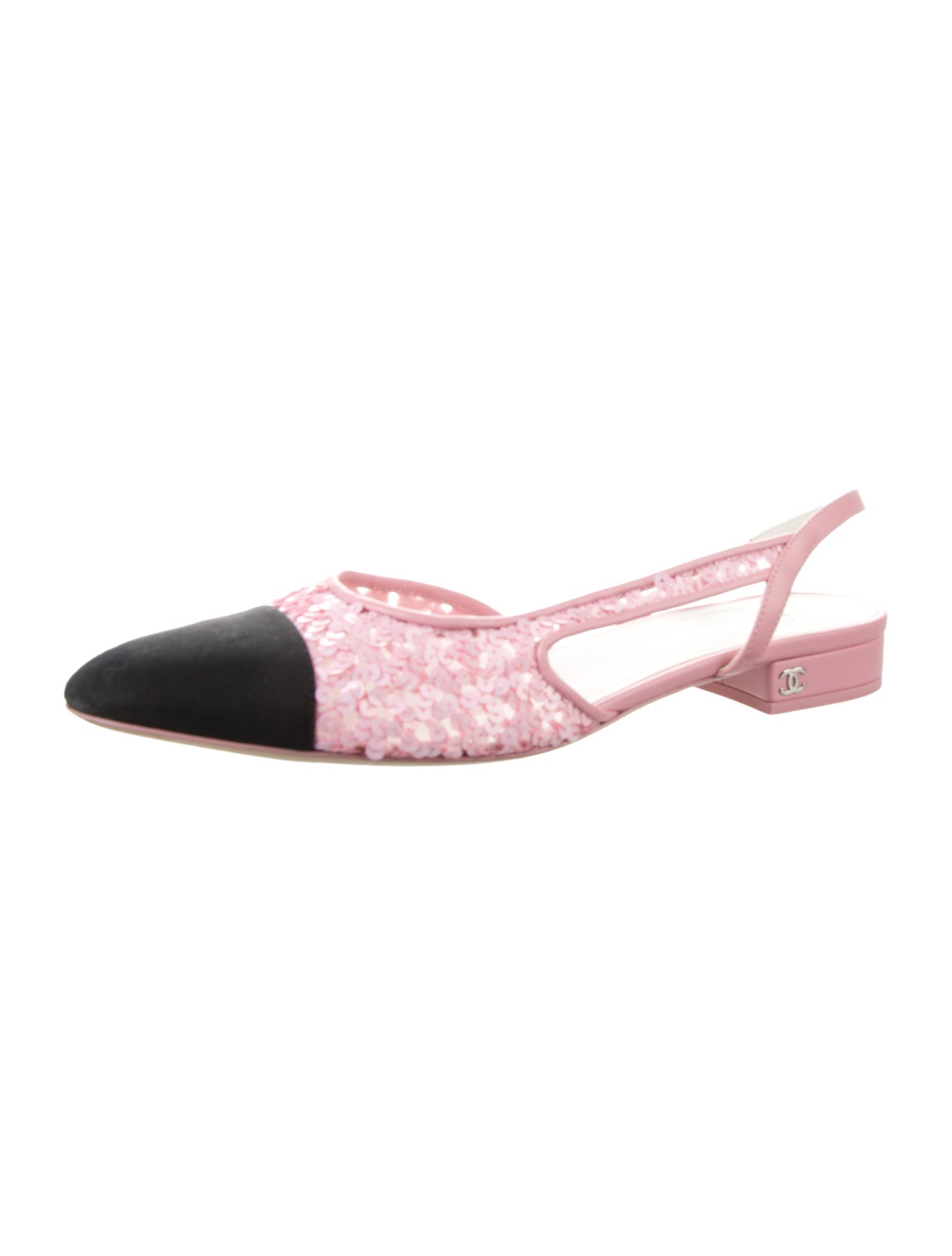 Chanel 2023 Interlocking CC Logo Slingback Flats
