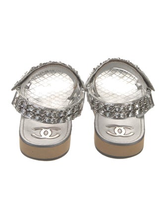 Chanel 2022 Interlocking CC Logo Slingback Sandals