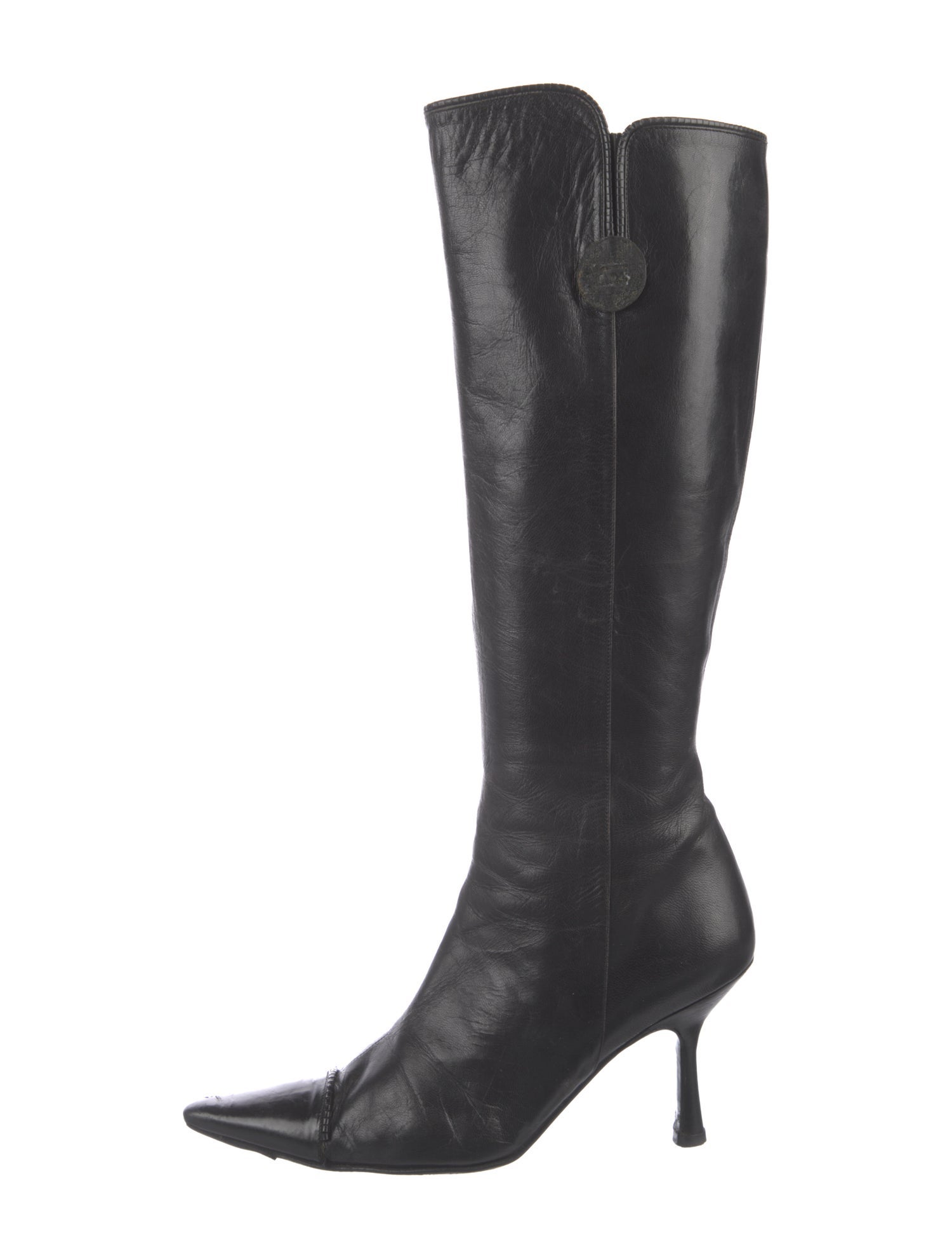 Chanel Interlocking CC Logo Leather Boots