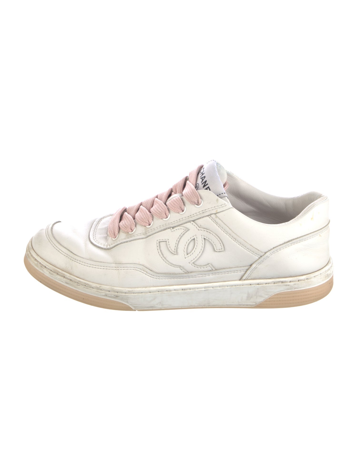 Chanel Interlocking CC Logo Leather Sneakers