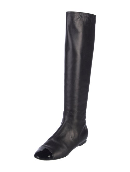 Chanel Interlocking CC Logo Leather Riding Boots
